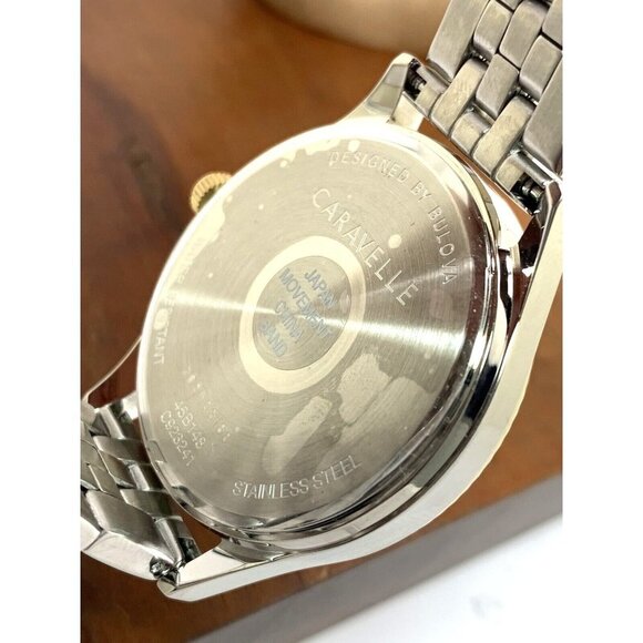 Caravelle By Bulova Men's Watch 45B148 Quartz Silver Dial Two Tone Steel… - Picture 6 of 13